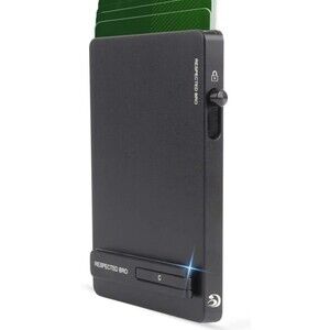RESPECTED BRO Men's Wallet Card Holder, RFID Blocking Credit Card Holder Black